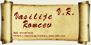 Vasilije Romčev vizit kartica